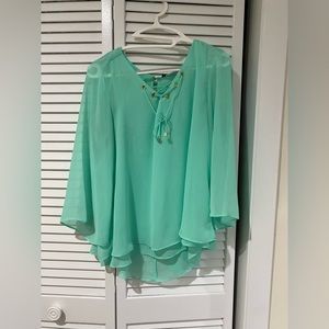 Jennifer Lopez Seafoam Blouse